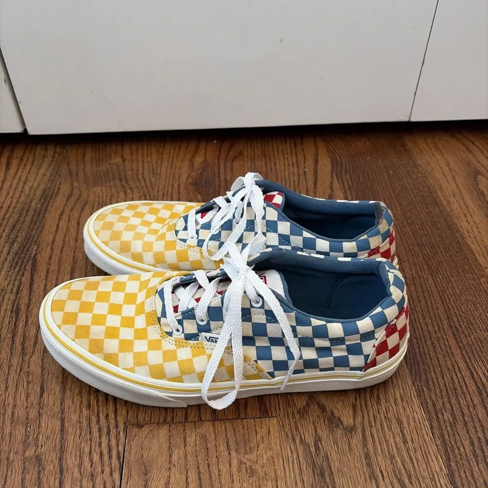 VANS Doheny Checkered Lace-Up Low-Top Sneakers Shoes Women's Size 8.5/Youth Sz 7